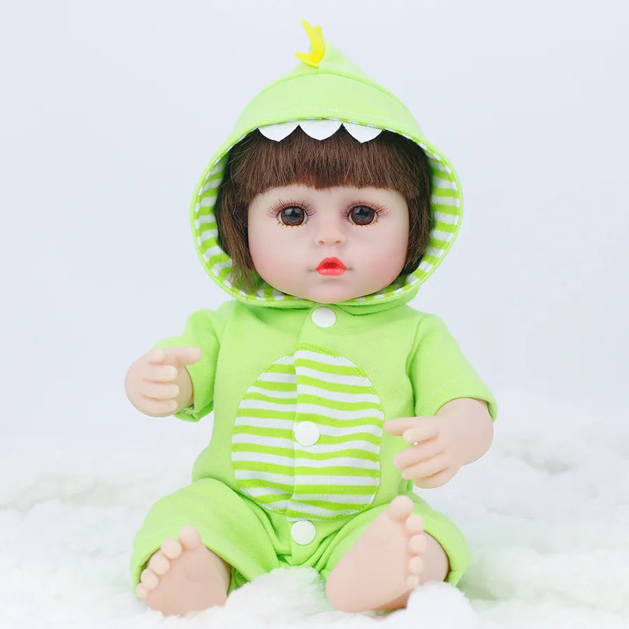 KTX-105683 Full Silicone Reborn Baby Doll with Pacifier - Lifelike Play Toy for Children, 38cm