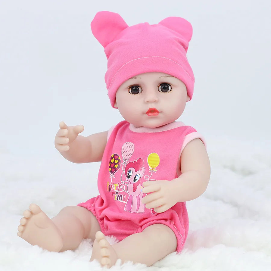KTX-105683 Full Silicone Reborn Baby Doll with Pacifier - Lifelike Play Toy for Children, 38cm