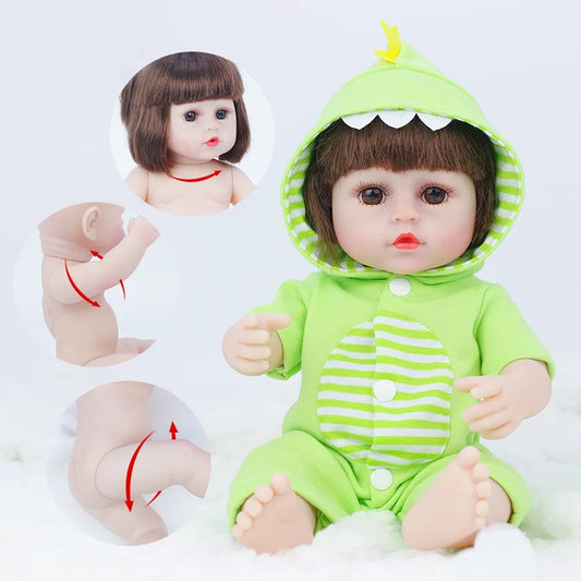 KTX-105683 Full Silicone Reborn Baby Doll with Pacifier - Lifelike Play Toy for Children, 38cm