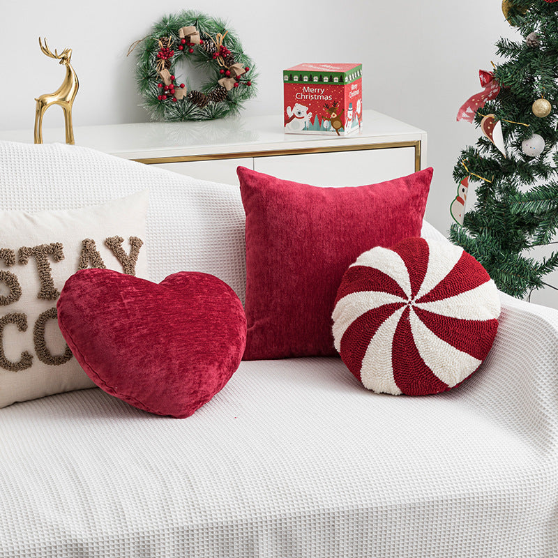 KTX-105811 Christmas-Themed Velvet Embroidered Decorative Pillow in Various Shapes and Sizes