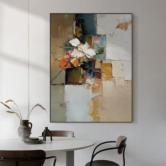 KTX-105939 Color Block Abstract Texture Handmade Oil Painting for Living Room and Hotel Corridor Decor