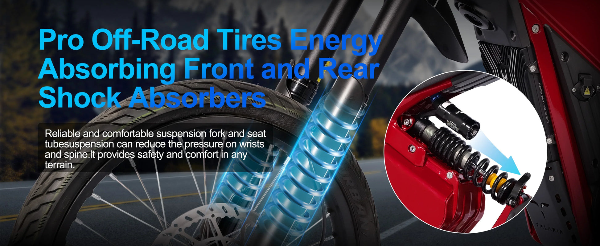 KTX-105939 Long Range 60V 40Ah Electric Off-Road Motorcycle with Dual Hydraulic Suspension and Oil Pressure Disc Brakes