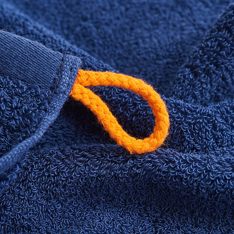 KTX-106579 Soft Pure Cotton Children's Towel in White, Pink, Blue, Gray, and Orange - Quick-Dry Square Design (34x33 cm)