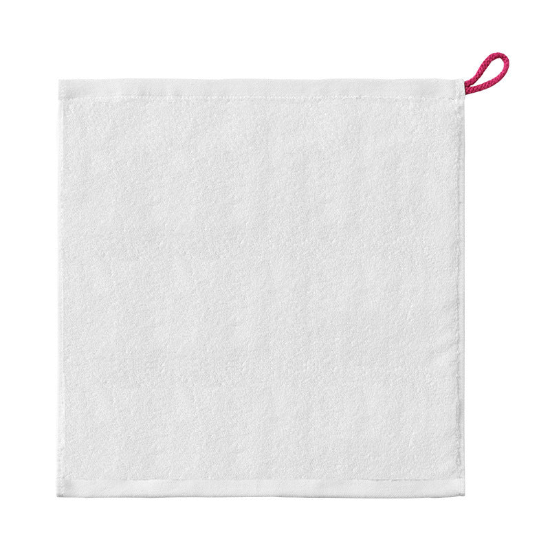 KTX-106579 Soft Pure Cotton Children's Towel in White, Pink, Blue, Gray, and Orange - Quick-Dry Square Design (34x33 cm)