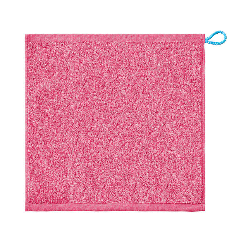 KTX-106579 Soft Pure Cotton Children's Towel in White, Pink, Blue, Gray, and Orange - Quick-Dry Square Design (34x33 cm)