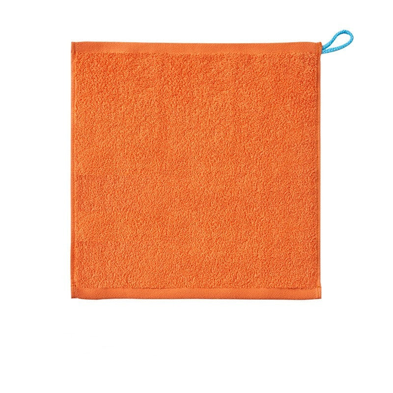 KTX-106579 Soft Pure Cotton Children's Towel in White, Pink, Blue, Gray, and Orange - Quick-Dry Square Design (34x33 cm)
