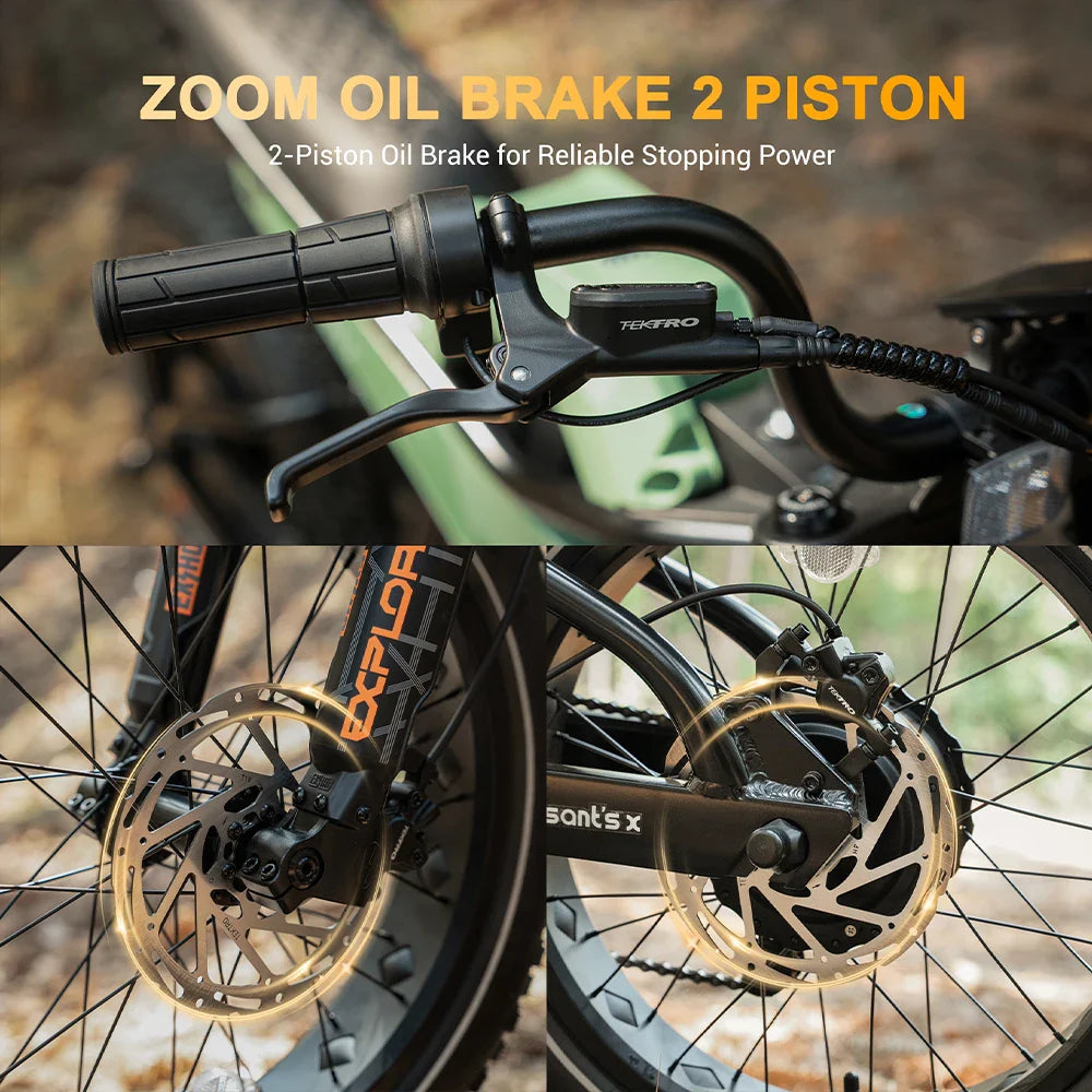 KTX-106707 750W Full Suspension Fat Tire Electric Bike 28Mph 80 Mile Range 20IN Aluminum Alloy