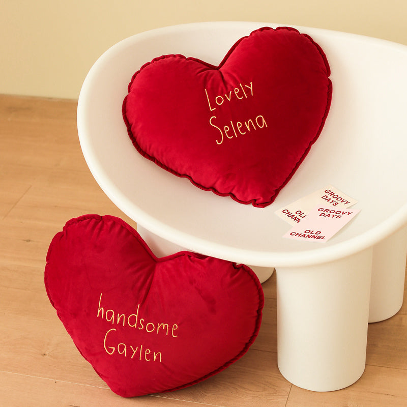 KTX-106963 Red Alien Love Embroidered Pillow Cushion, 40X50cm, Blended Material