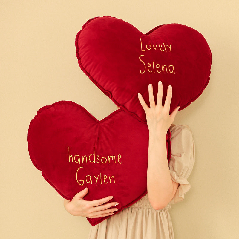 KTX-106963 Red Alien Love Embroidered Pillow Cushion, 40X50cm, Blended Material