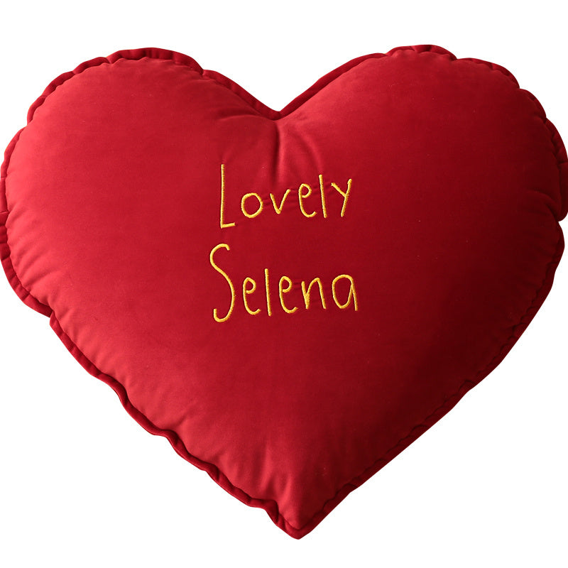 KTX-106963 Red Alien Love Embroidered Pillow Cushion, 40X50cm, Blended Material