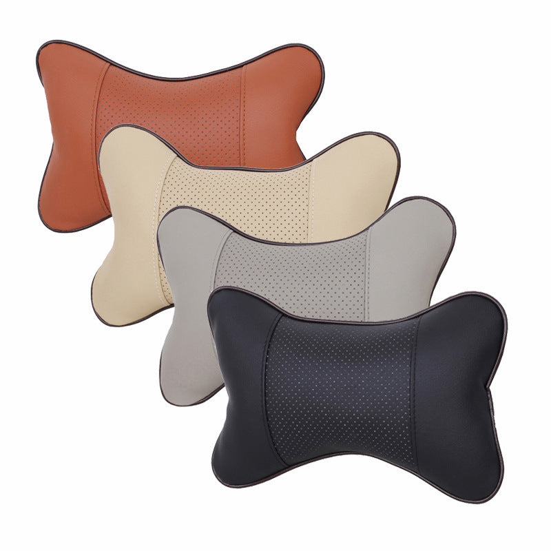 KTX-107987 Car Seat Bone Pillow - PVC Leather Headrest with 100% Cotton Filling for Comfort and Support