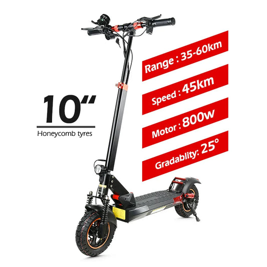 KTX-108179 800W Electric Folding Scooter with Full Suspension, 35-60KM Range, 45KM/H Max Speed, Waterproof, Unisex Design