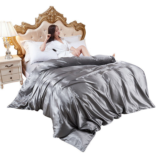 KTX-108307 Sophisticated Summer Bare Ice Silk Quilt Cover Set - Multiple Elegant Colors Available
