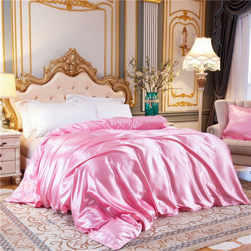 KTX-108307 Sophisticated Summer Bare Ice Silk Quilt Cover Set - Multiple Elegant Colors Available