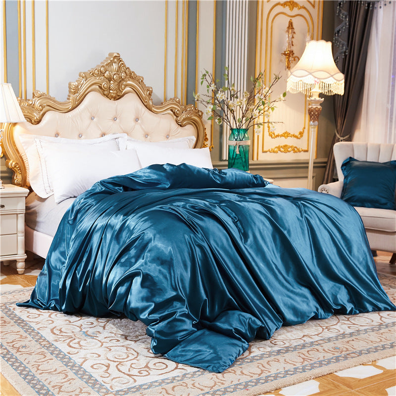 KTX-108307 Sophisticated Summer Bare Ice Silk Quilt Cover Set - Multiple Elegant Colors Available
