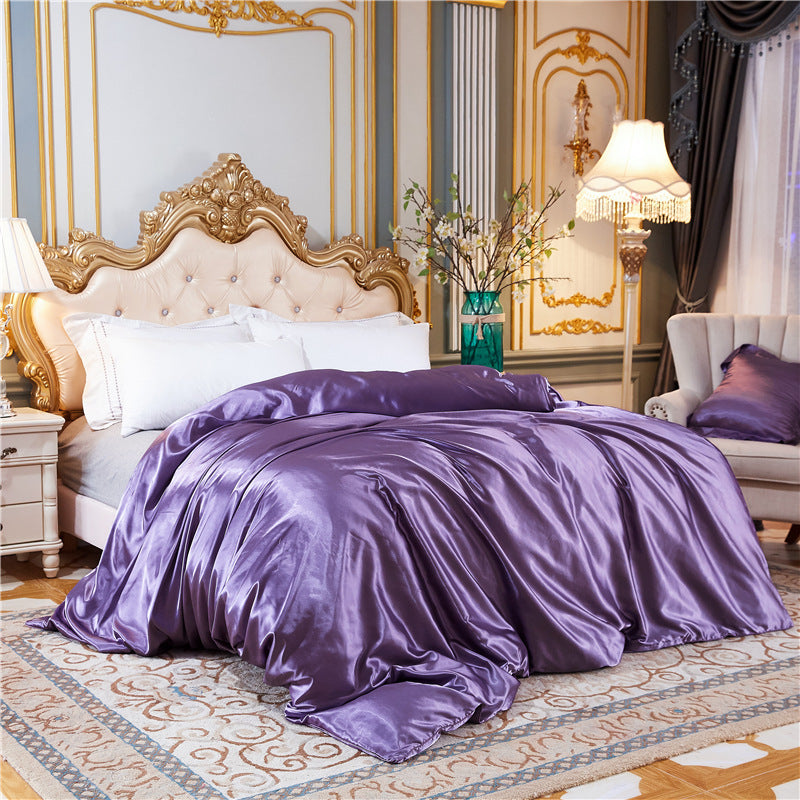 KTX-108307 Sophisticated Summer Bare Ice Silk Quilt Cover Set - Multiple Elegant Colors Available