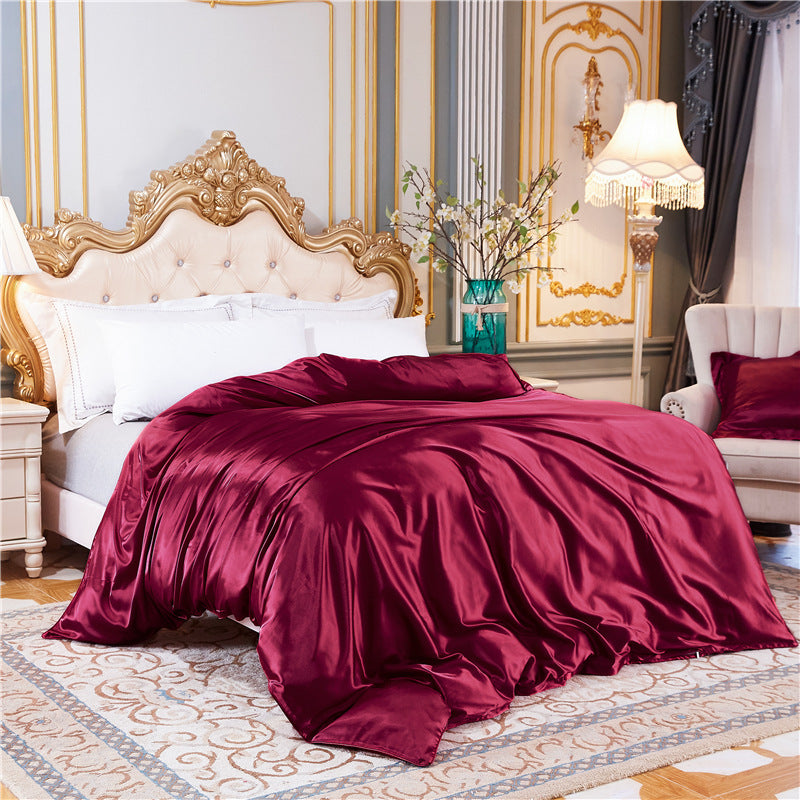 KTX-108307 Sophisticated Summer Bare Ice Silk Quilt Cover Set - Multiple Elegant Colors Available