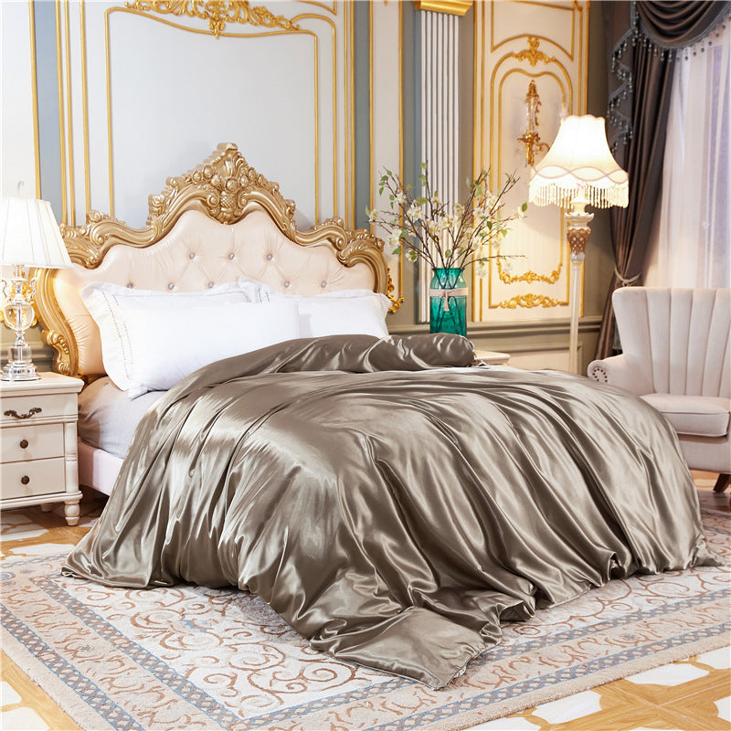 KTX-108307 Sophisticated Summer Bare Ice Silk Quilt Cover Set - Multiple Elegant Colors Available