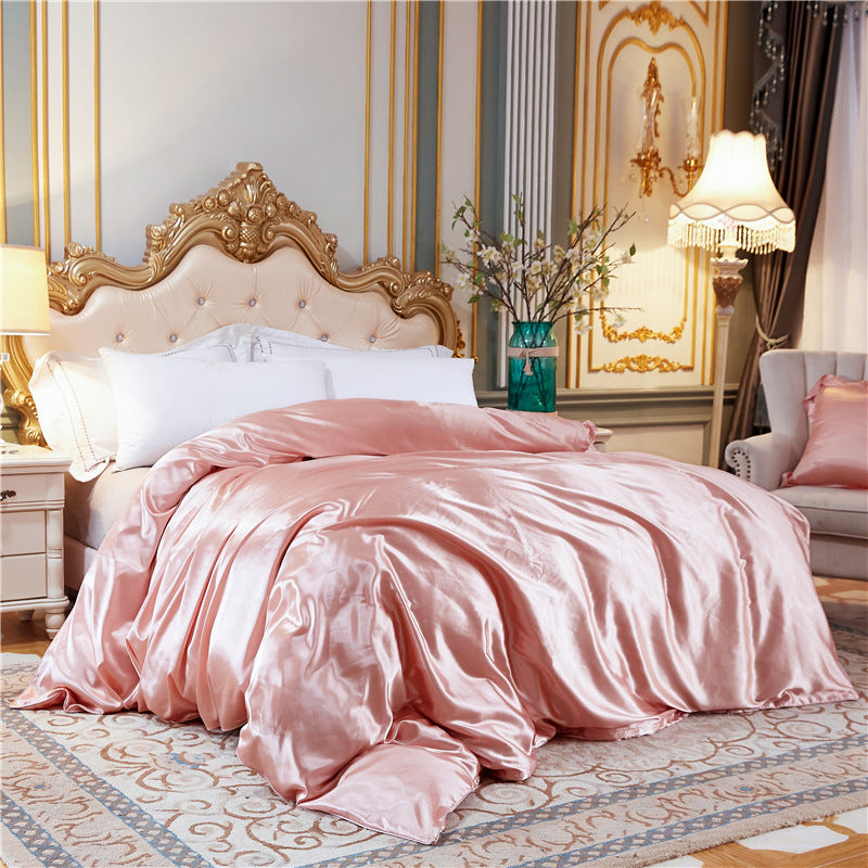 KTX-108307 Sophisticated Summer Bare Ice Silk Quilt Cover Set - Multiple Elegant Colors Available