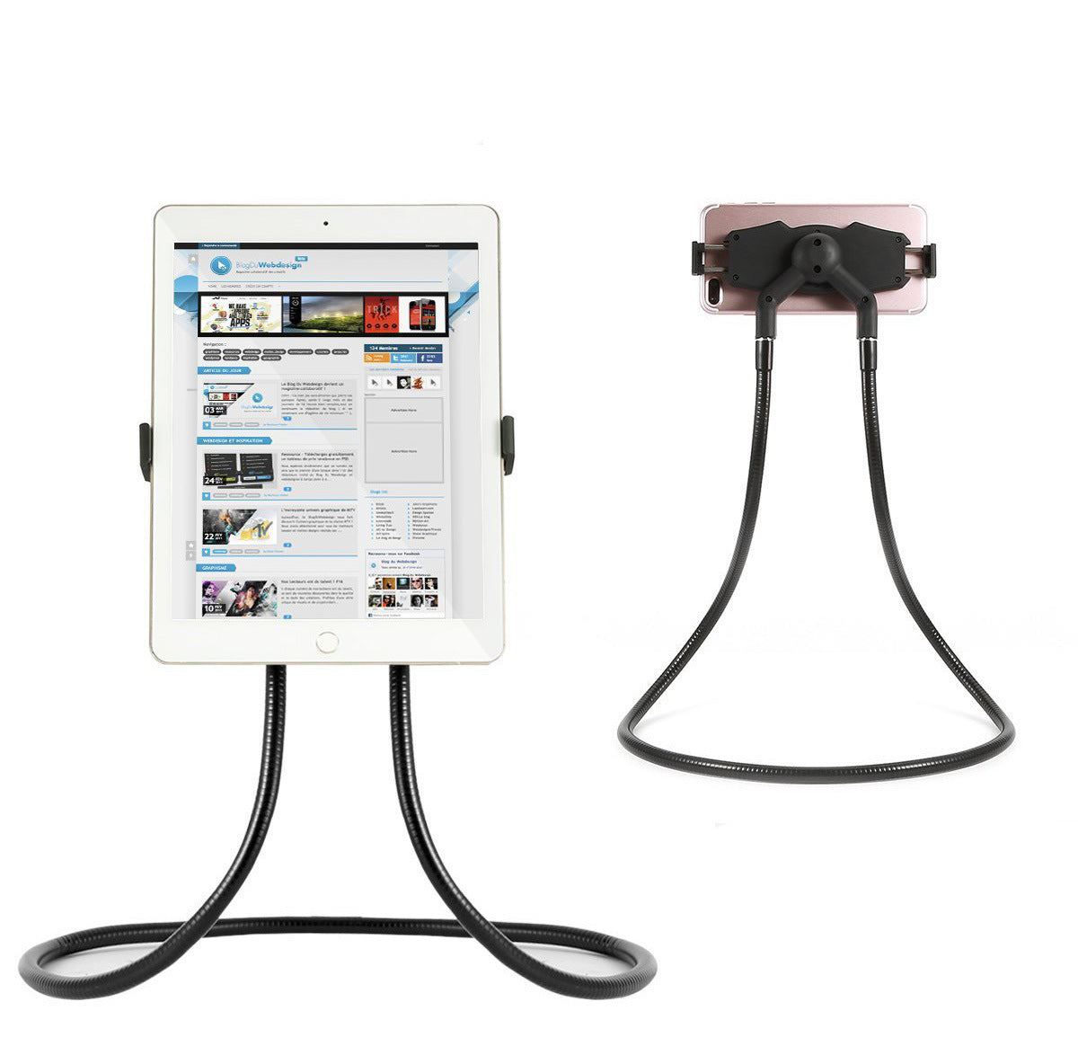 KTX-108371 Lazy Rotating Neck Selfie Stand for Smartphones and Tablets, 4.5 to 7.48 Inches