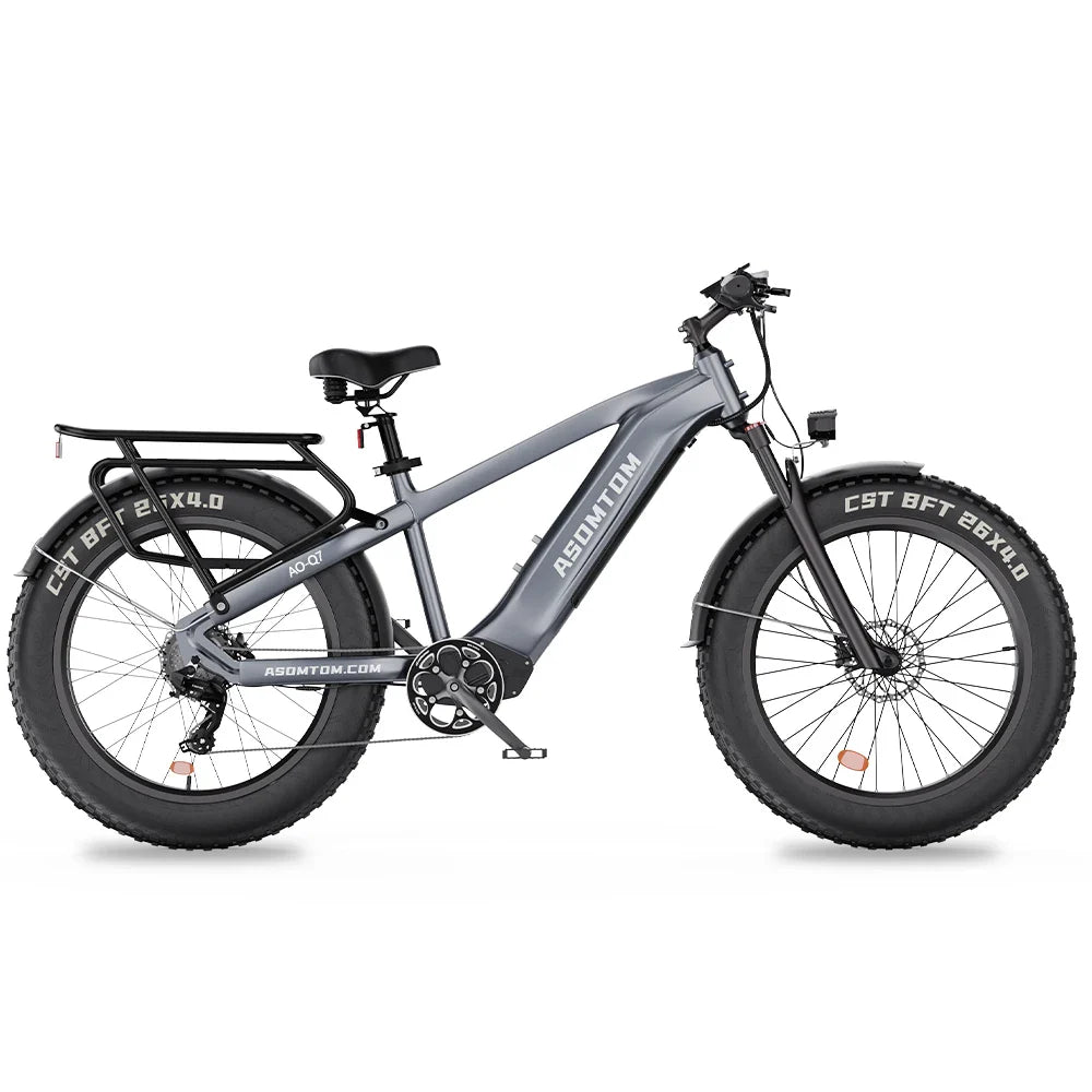 KTX-108627 Aluminum Alloy Electric Bike with 48V Battery, 15Ah, 7-Speed, 20" Fat Tires, Central Motor, Disc Brakes, 30-50km/h Speed