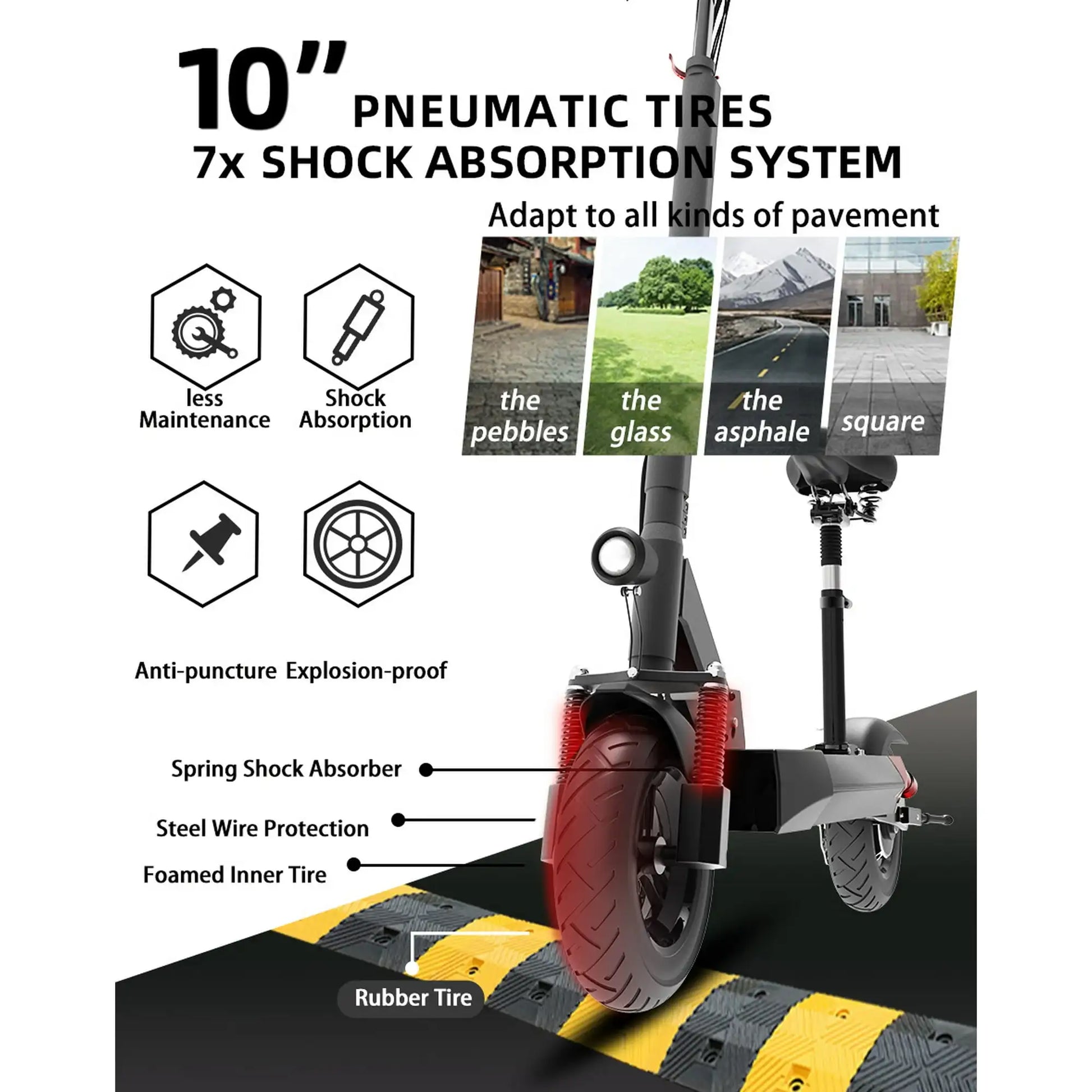 KTX-109331 1200W Electric Scooter for Adults | 55KM/H | 10-Inch Pneumatic Tires | Foldable | 60KM Range