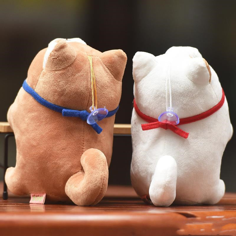 KTX-110291 Adorable Brown and White Shiba Inu Plush Doll - Wedding-Style Soft Toy, 20cm & 30cm