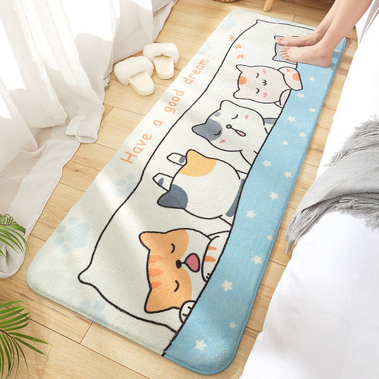 KTX-110611 Cartoon-Themed Wool Bedside Mat for Cozy Home Decor