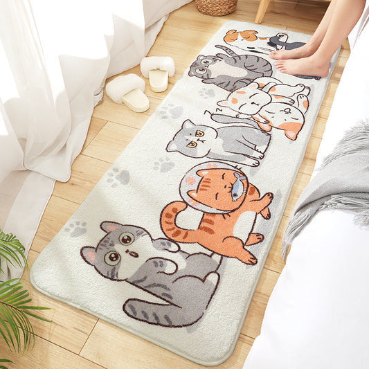 KTX-110611 Cartoon-Themed Wool Bedside Mat for Cozy Home Decor