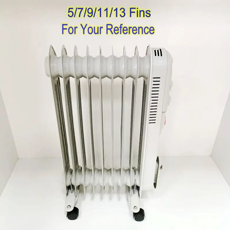KTX-111379 Electric Oil Filled Radiator Heater with Timer - 1500W/2000W/2500W Adjustable Thermostat, Overheat & Tip-Over Protection for Indoor Use