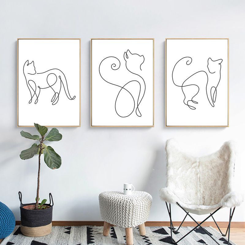 KTX-111443 Abstract Animal Decorative Painting for Living Room - Modern Single Piece Canvas Art (50x40 cm)