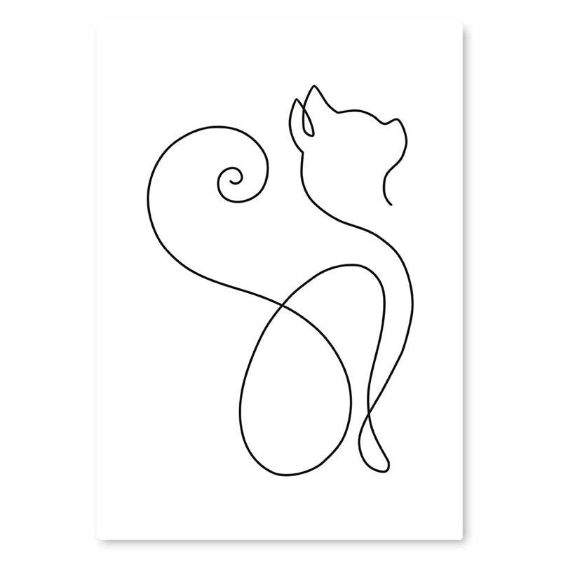 KTX-111443 Abstract Animal Decorative Painting for Living Room - Modern Single Piece Canvas Art (50x40 cm)