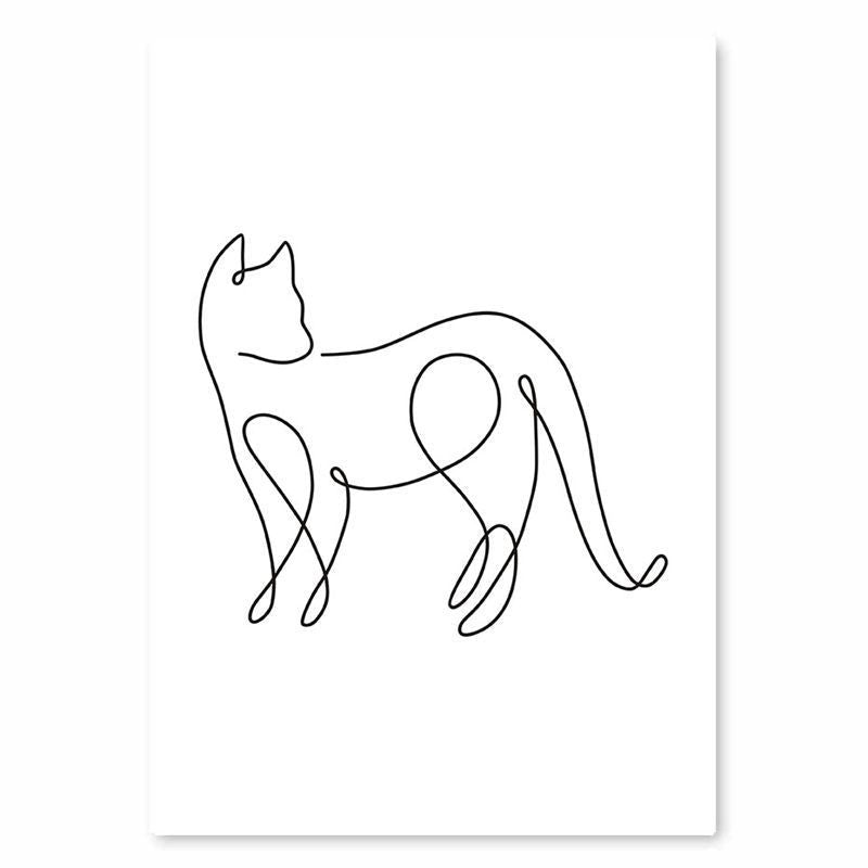 KTX-111443 Abstract Animal Decorative Painting for Living Room - Modern Single Piece Canvas Art (50x40 cm)