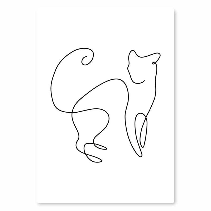 KTX-111443 Abstract Animal Decorative Painting for Living Room - Modern Single Piece Canvas Art (50x40 cm)