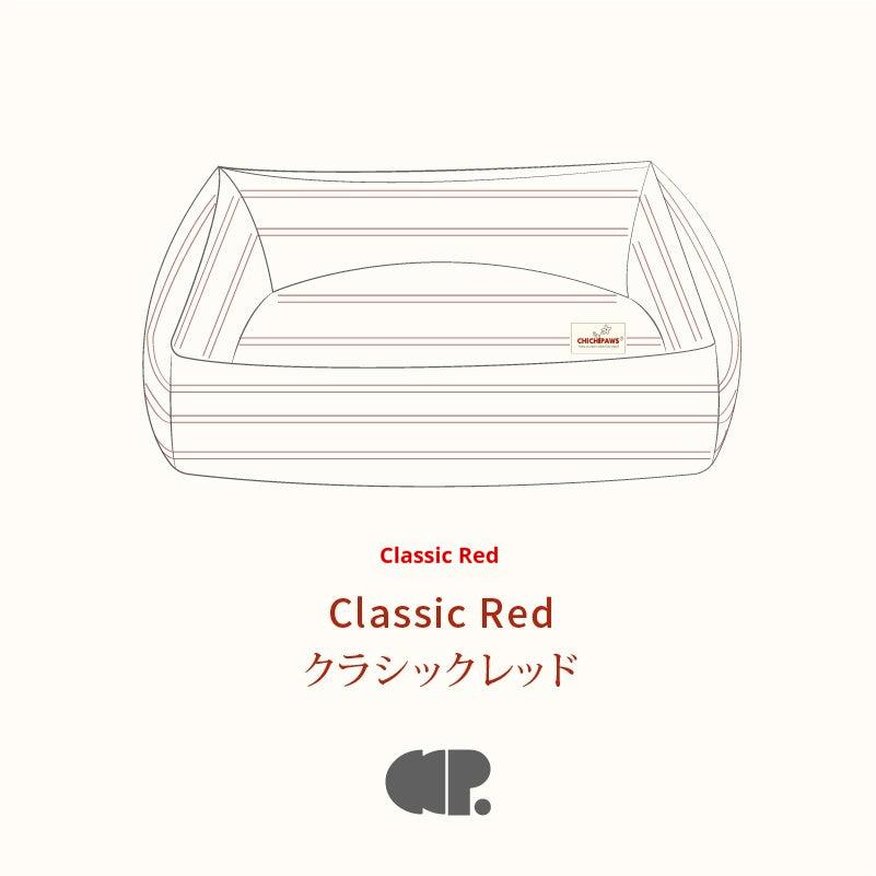 KTX-111891 Classic Red Cotton and Linen Pet Mat for Dogs - Size M (68 x 52 x 20) & L (80 x 65 x 24)