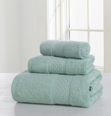 KTX-112339 Cotton Double-Sided Bath Towel Set - Soft and Skin-Friendly 3-Piece Collection