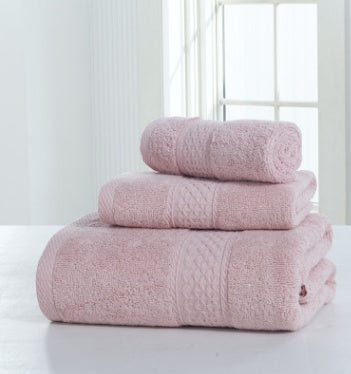 KTX-112339 Cotton Double-Sided Bath Towel Set - Soft and Skin-Friendly 3-Piece Collection
