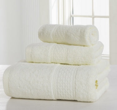 KTX-112339 Cotton Double-Sided Bath Towel Set - Soft and Skin-Friendly 3-Piece Collection
