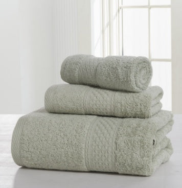 KTX-112339 Cotton Double-Sided Bath Towel Set - Soft and Skin-Friendly 3-Piece Collection