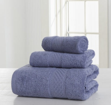 KTX-112339 Cotton Double-Sided Bath Towel Set - Soft and Skin-Friendly 3-Piece Collection