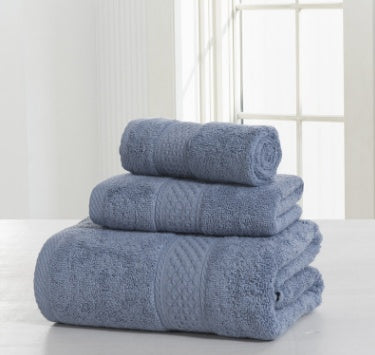 KTX-112339 Cotton Double-Sided Bath Towel Set - Soft and Skin-Friendly 3-Piece Collection
