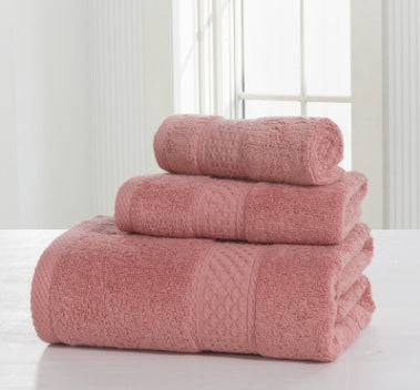 KTX-112339 Cotton Double-Sided Bath Towel Set - Soft and Skin-Friendly 3-Piece Collection
