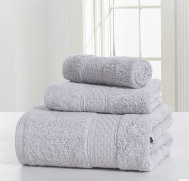 KTX-112339 Cotton Double-Sided Bath Towel Set - Soft and Skin-Friendly 3-Piece Collection