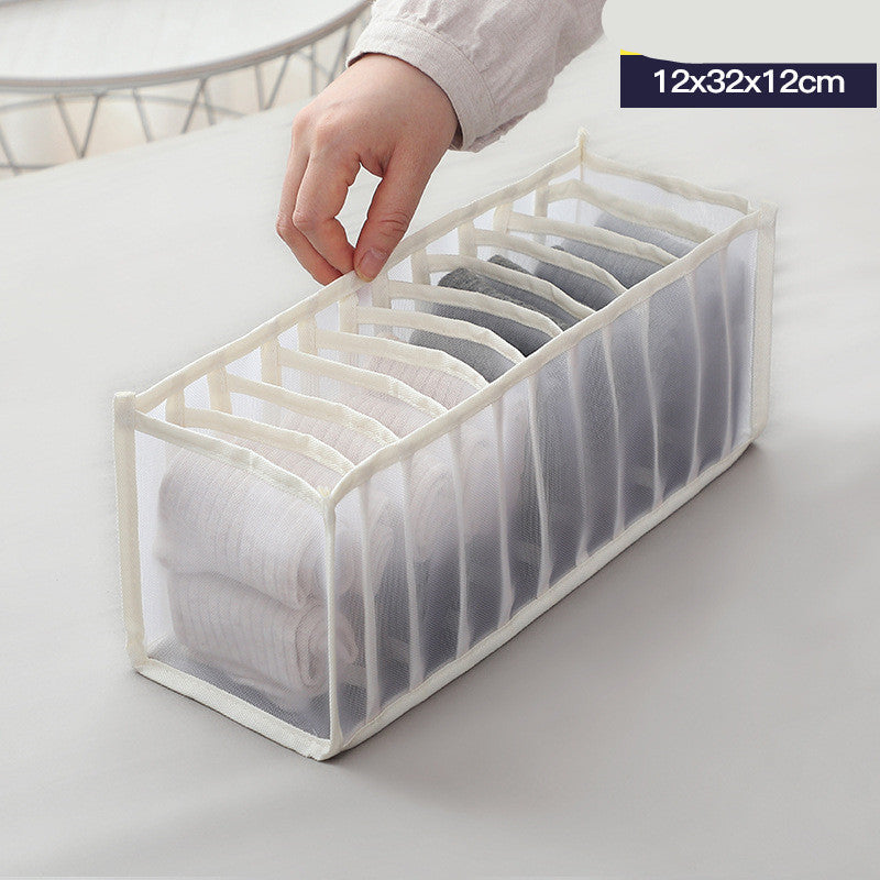 KTX-112531 Underwear Storage Bag Set - Multi-Grid Organizer for Bras, Panties, and Socks in Various Colors