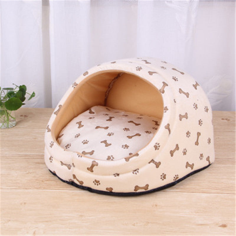 KTX-113043 Cozy and Soft Artificial Plush Pet Nest with Non-slip Bottom - Ideal for Small Pets in Winter
