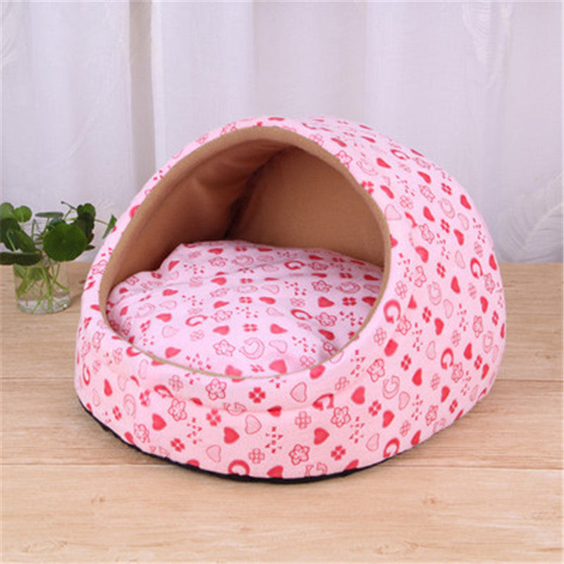 KTX-113043 Cozy and Soft Artificial Plush Pet Nest with Non-slip Bottom - Ideal for Small Pets in Winter