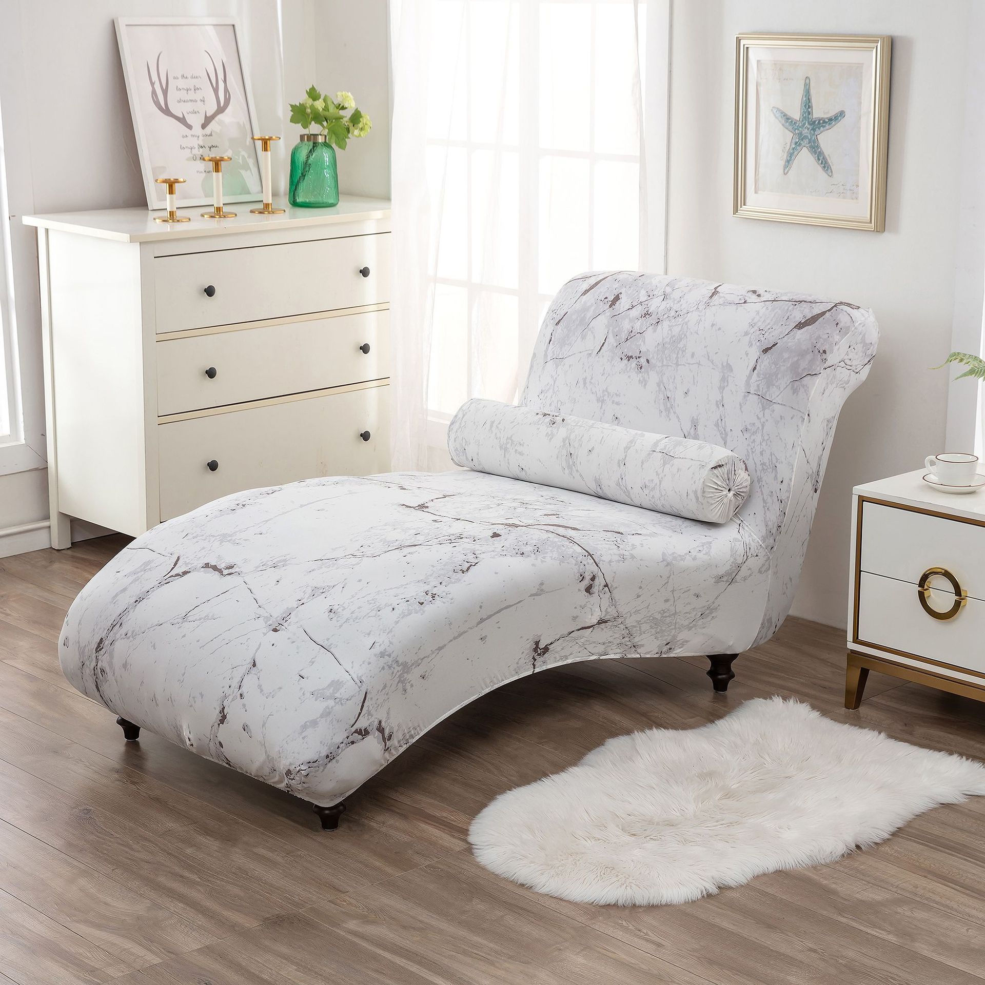 KTX-113811 All-Inclusive Stretch Armless Sofa Cover - Multiple Solid Color Options with Recliner Cover and Pillowcase