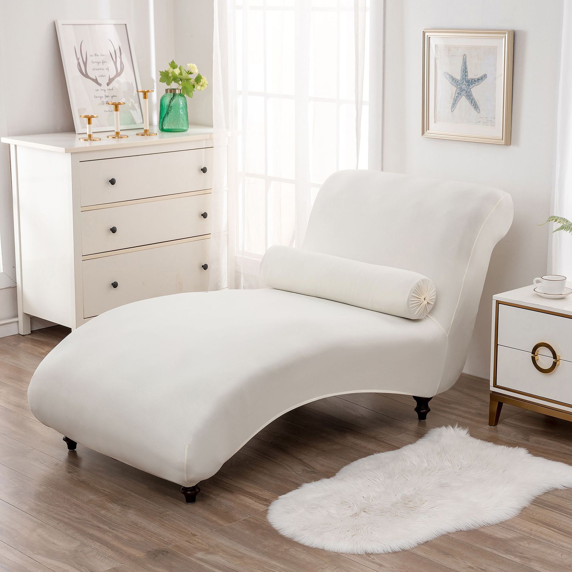 KTX-113811 All-Inclusive Stretch Armless Sofa Cover - Multiple Solid Color Options with Recliner Cover and Pillowcase