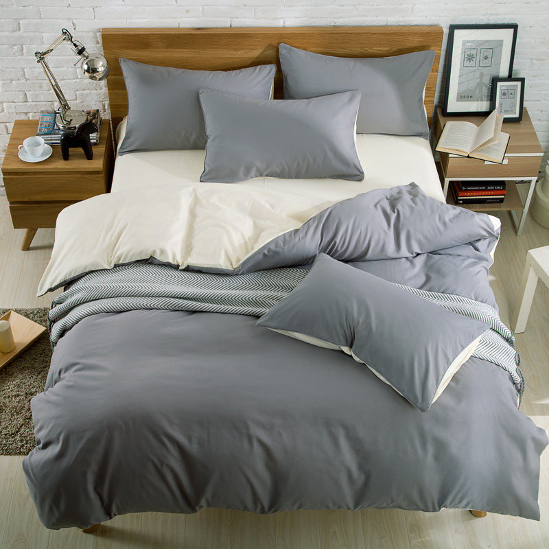 KTX-114835 Brushed Plain Bedding Set with Multiple Size Options for Comfort and Style