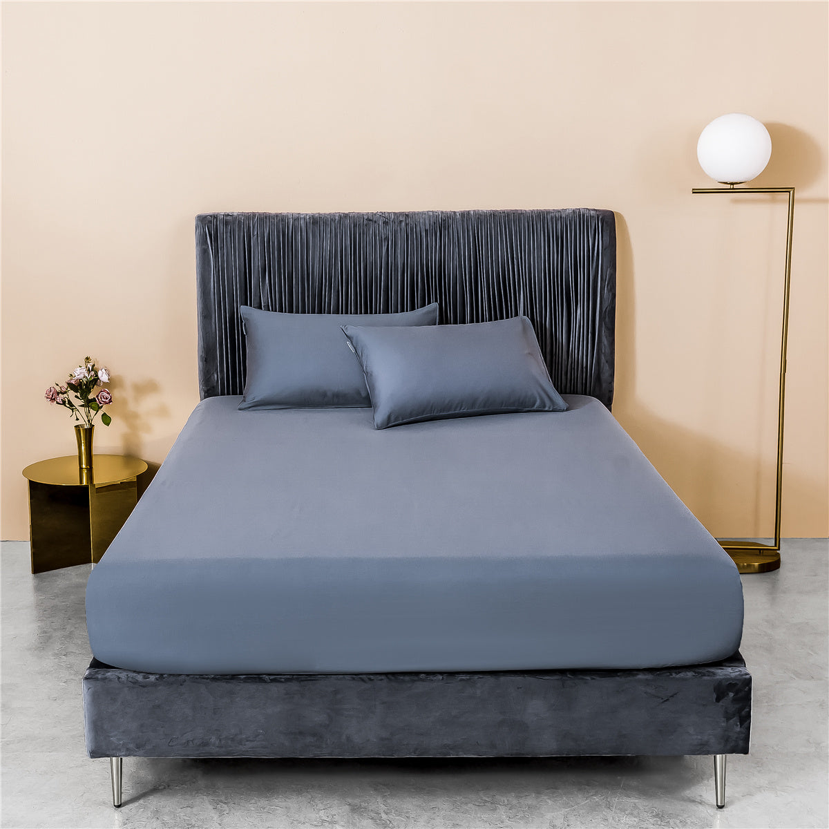 KTX-115539 Luxury White Pure Cotton Single Bed Sheet - 200cm x 230cm, Solid Color Design